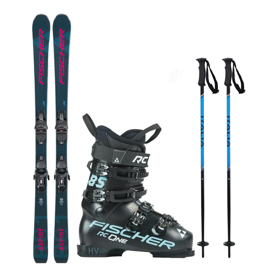 Fischer Aspire SLR PRO WS Ski + RS 9 GW Slr-Bindung + Fischer RC ONE Skischuhe + Stöcke 